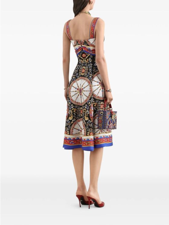 Dolce & Gabbana Silk A-Line Dress in Multicolor