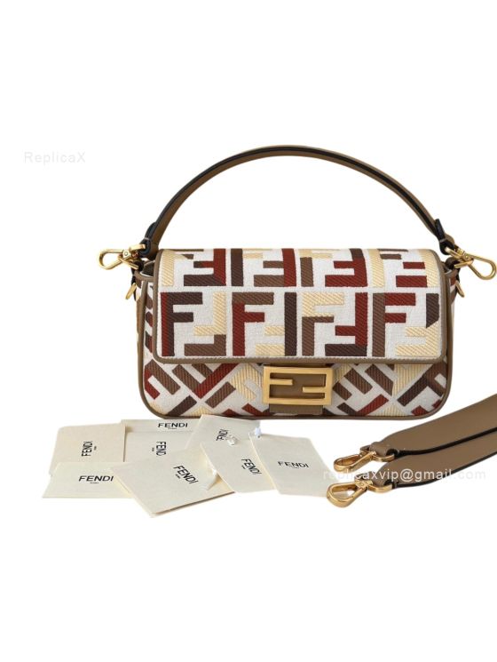 Fendi Medium Backpack Multicolor Canvas with FF Embroidery 0159B 2523511