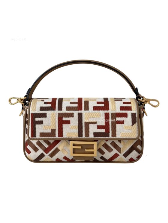 Fendi Medium Backpack Multicolor Canvas with FF Embroidery 0159B 2523511