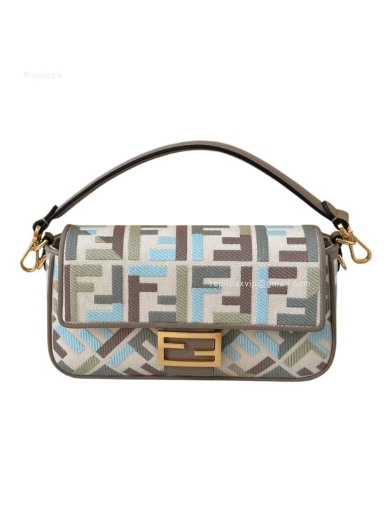 Fendi Medium Backpack Multicolor Canvas with FF Embroidery 0159B 2523512