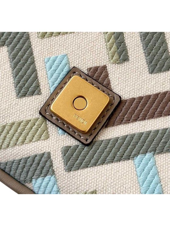 Fendi Medium Backpack Multicolor Canvas with FF Embroidery 0159B 2523512