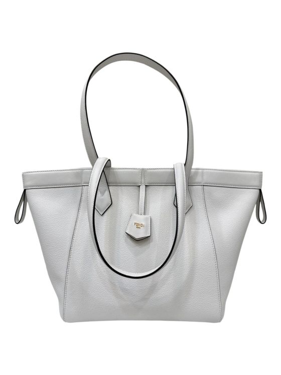 Fendi Medium Origami Dove Off White Leather Shopper Bucket Shoulder Bag 8626A White 2523780