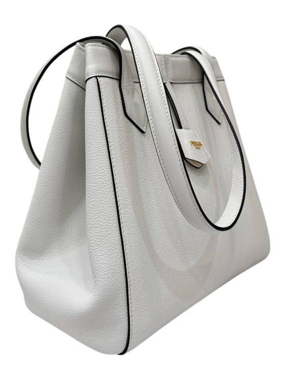 Fendi Medium Origami Dove Off White Leather Shopper Bucket Shoulder Bag 8626A White 2523780