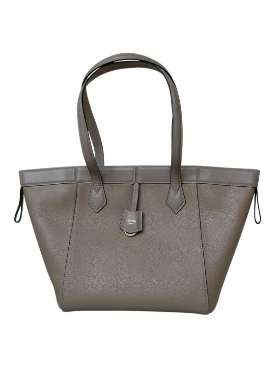 Fendi Medium Origami Gray Leather Shopper Bucket Shoulder Bag 8626A Gray 2523613