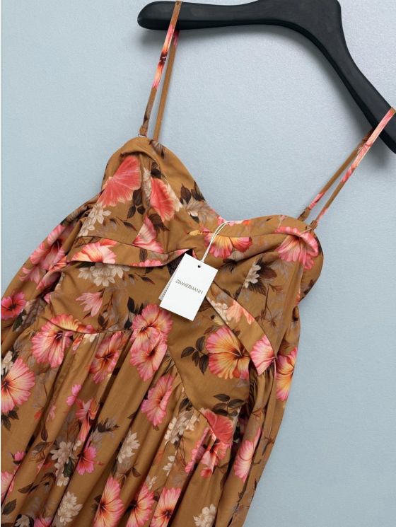 Zimmermann Bow Floral Dress in Multicolor
