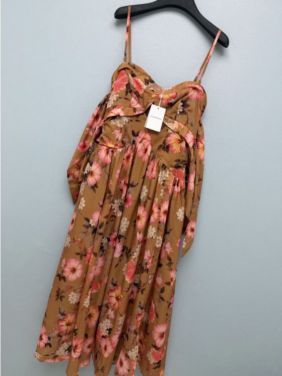 Zimmermann Bow Floral Dress in Multicolor