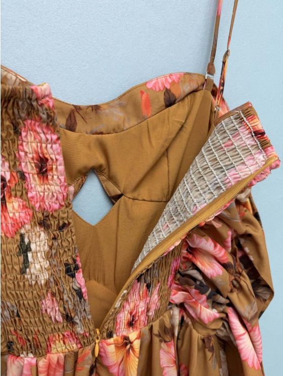 Zimmermann Bow Floral Dress in Multicolor