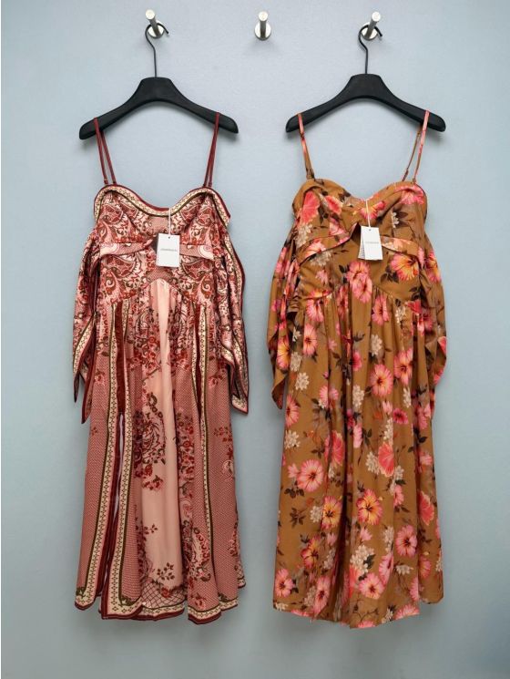 Zimmermann Bow Floral Dress in Multicolor