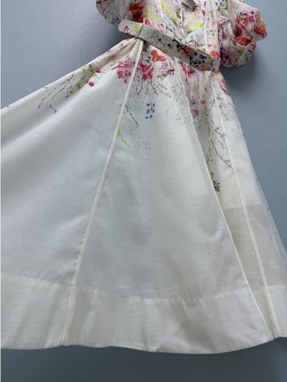 Zimmermann Puff Sleeve Floral Dress in Multicolor