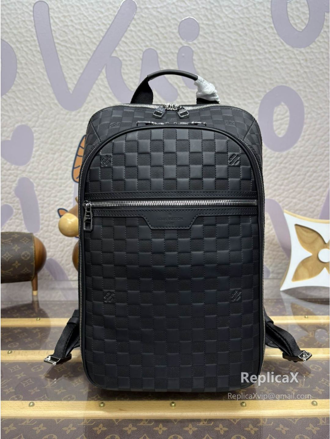 Louis Vuitton Keepall N45287 in black damier canvas