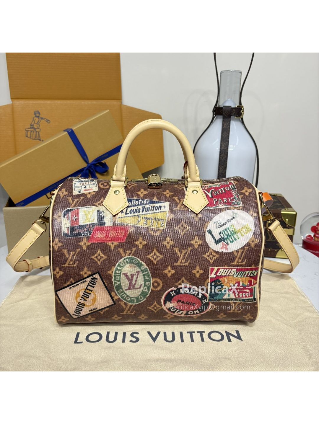 Speedy by Louis Vuitton — brown monogram canvas M47087