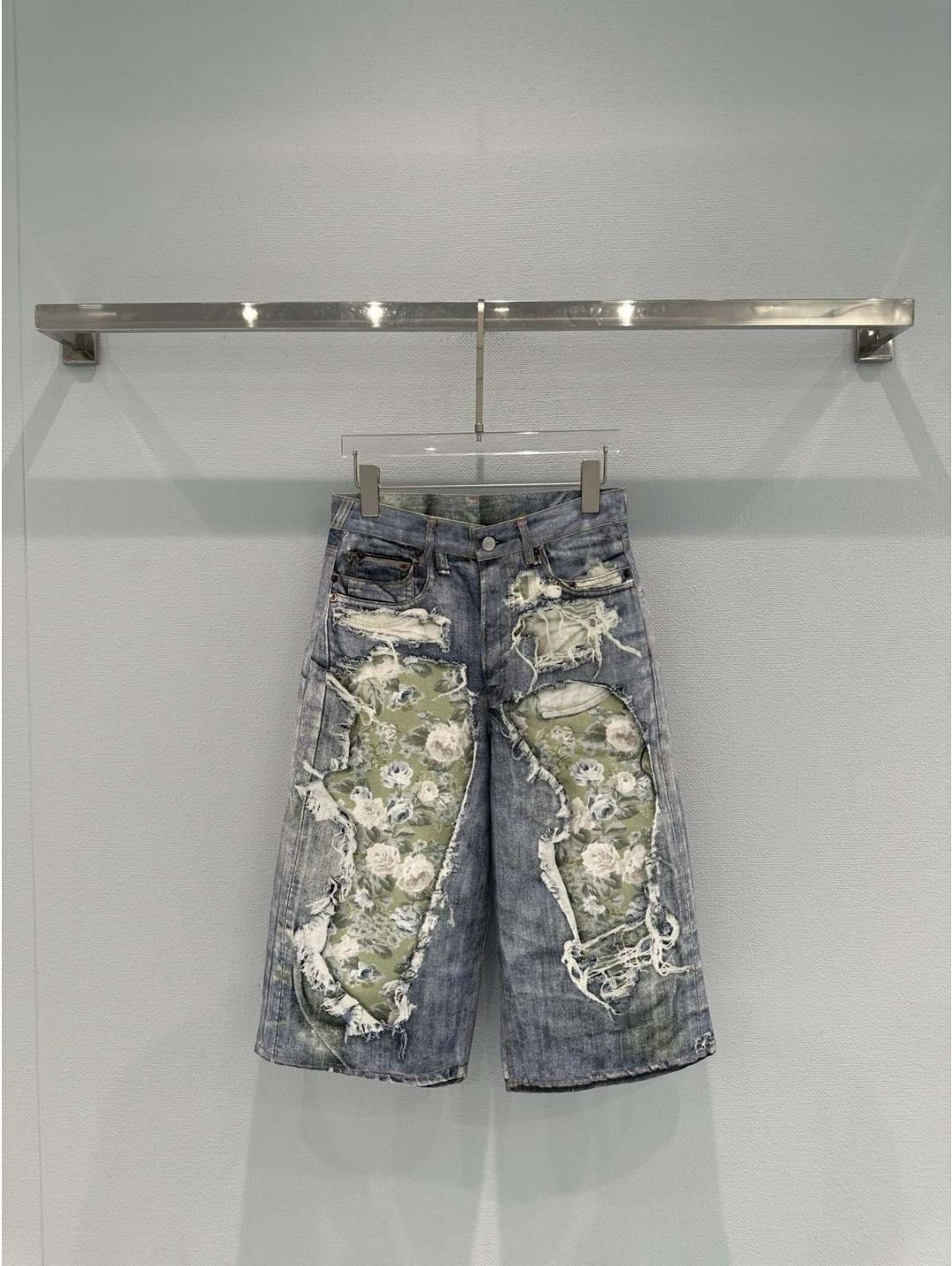 Acne Studios Denim Floral Pants in Multicolor