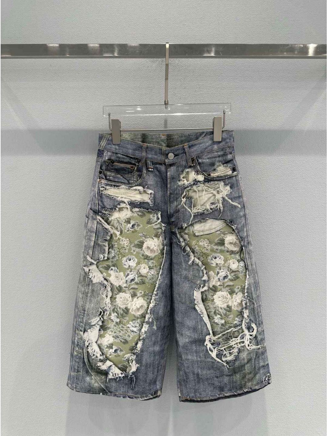 Acne Studios Denim Floral Pants in Multicolor