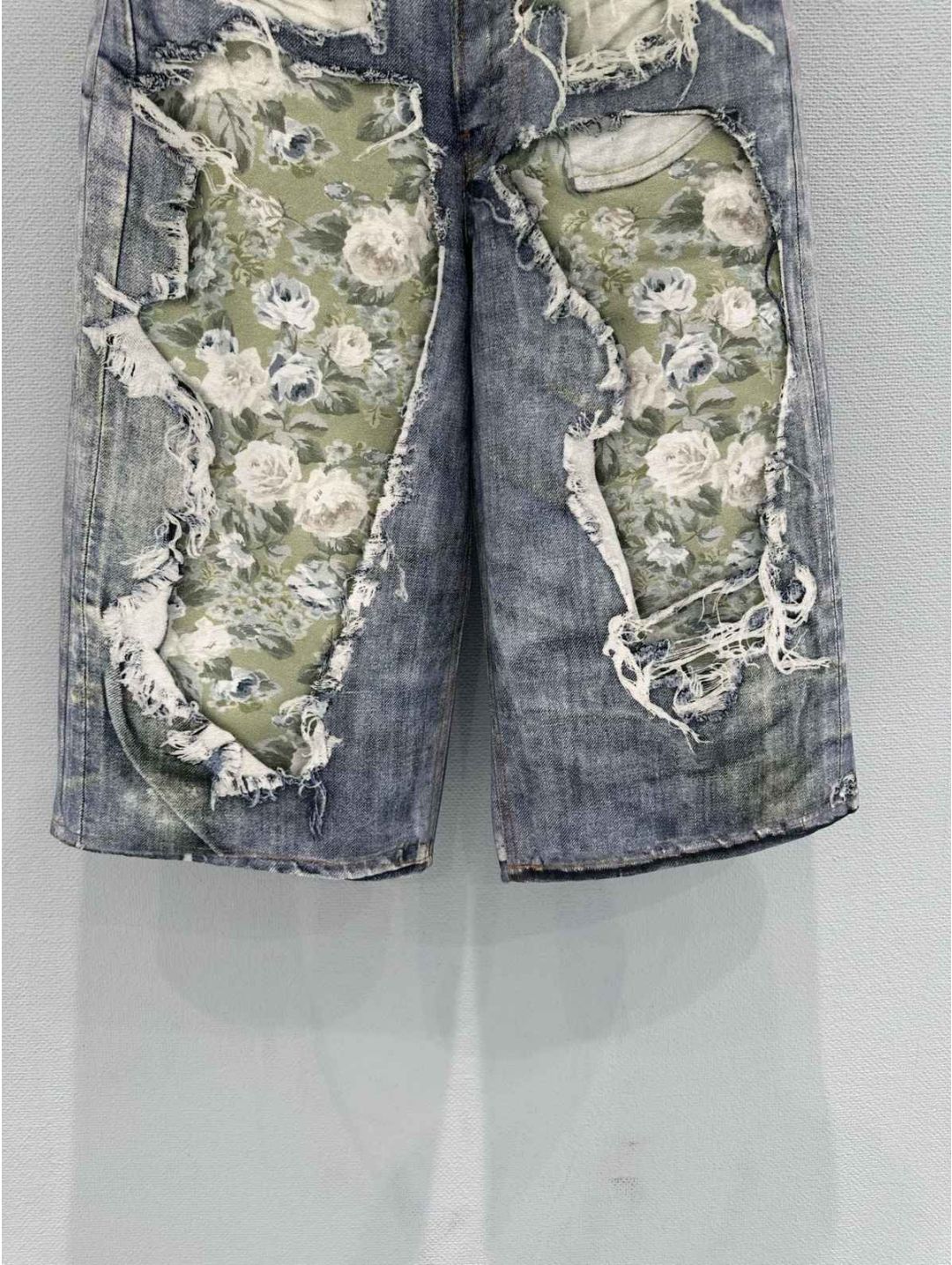 Acne Studios Denim Floral Pants in Multicolor