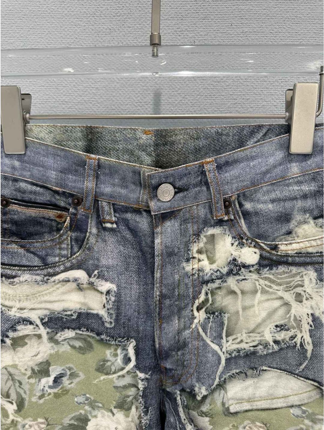 Acne Studios Denim Floral Pants in Multicolor