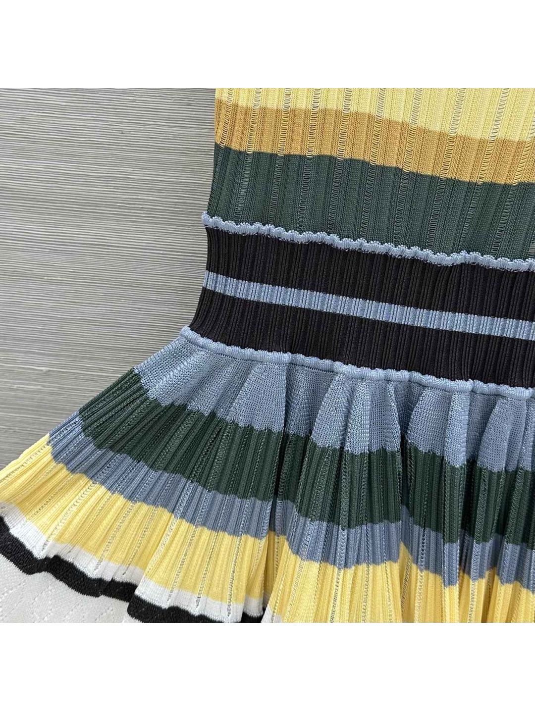 Alaia Crew Neck Sleeveless Dress in Multicolor