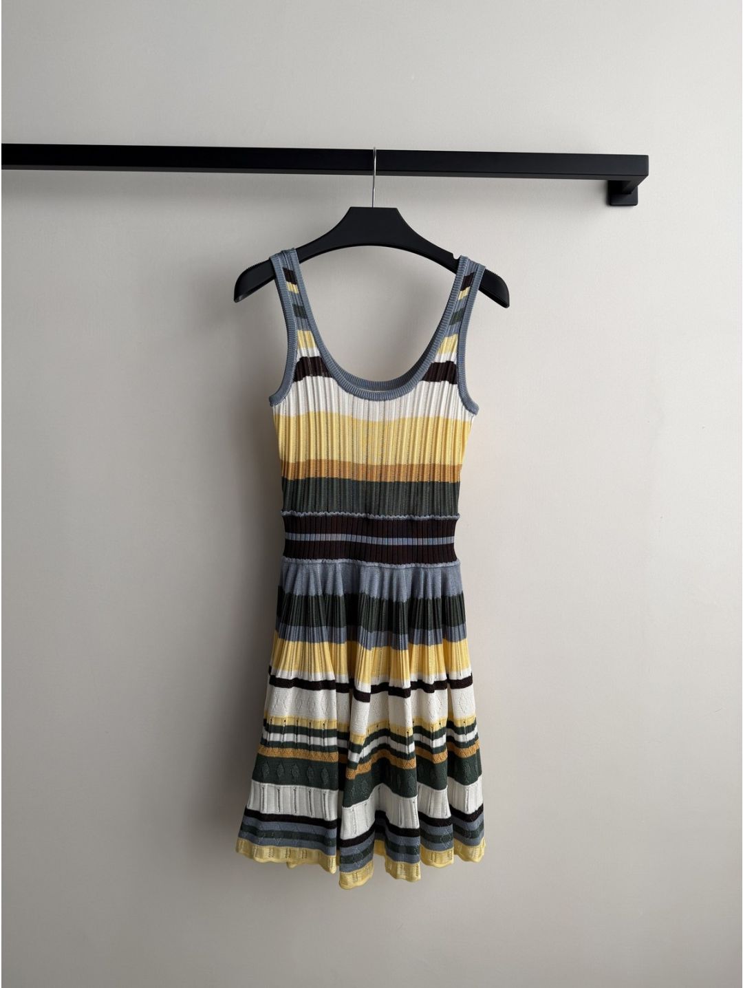 Alaia Striped Pleated Dress in Multicolor
