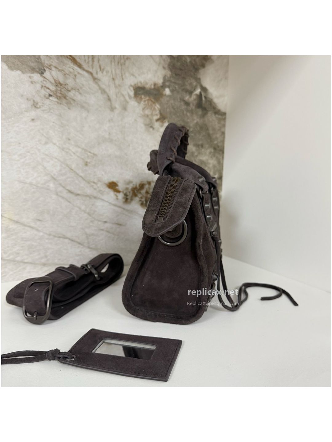 Balenciaga Le City Small Suede Coffee 2626S98