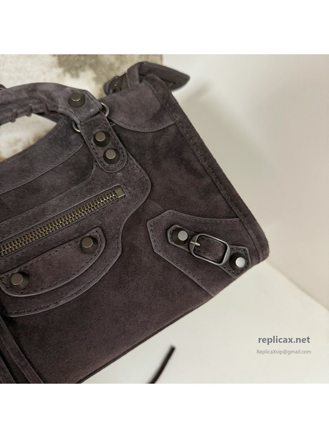 Balenciaga Le City Small Suede Coffee 2626S98