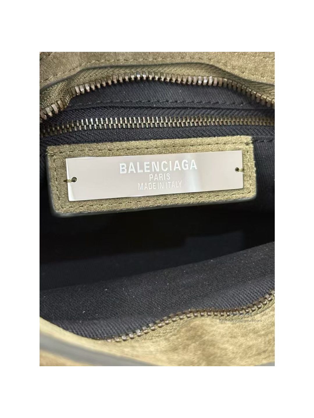 Balenciaga Le City Small Suede Dark Green 2626S98