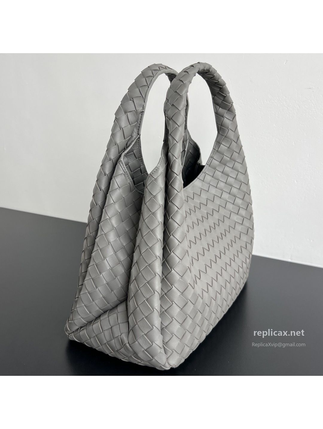 Bottega Veneta Campana Large Intrecciato Nappa Tote Bag Grey