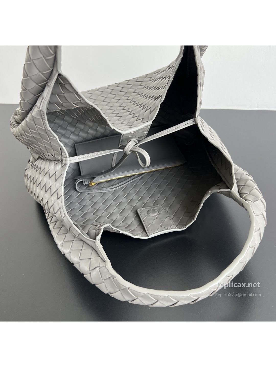 Bottega Veneta Campana Large Intrecciato Nappa Tote Bag Grey