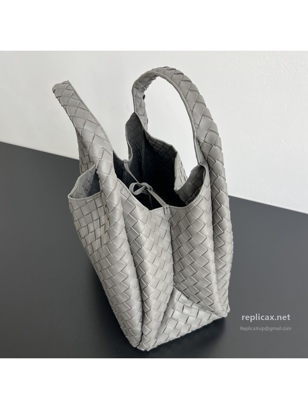 Bottega Veneta Campana Large Intrecciato Nappa Tote Bag Grey