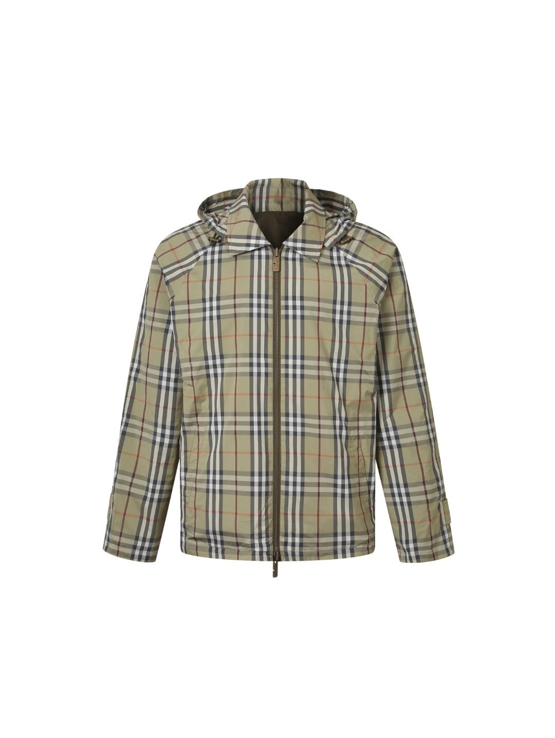 Burberry Hooded Plaid Jacket in Multicolor