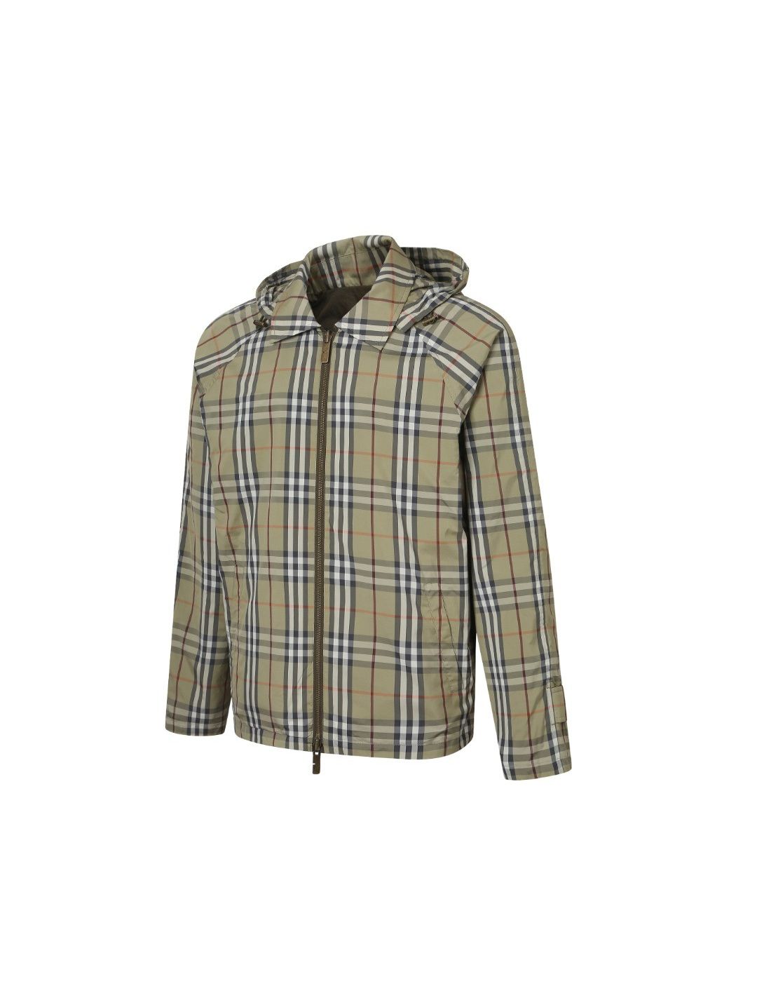 Burberry Hooded Plaid Jacket in Multicolor