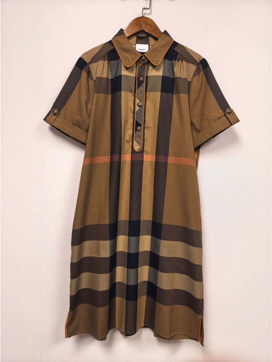Burberry Plaid Button-Front Dress in Multicolor