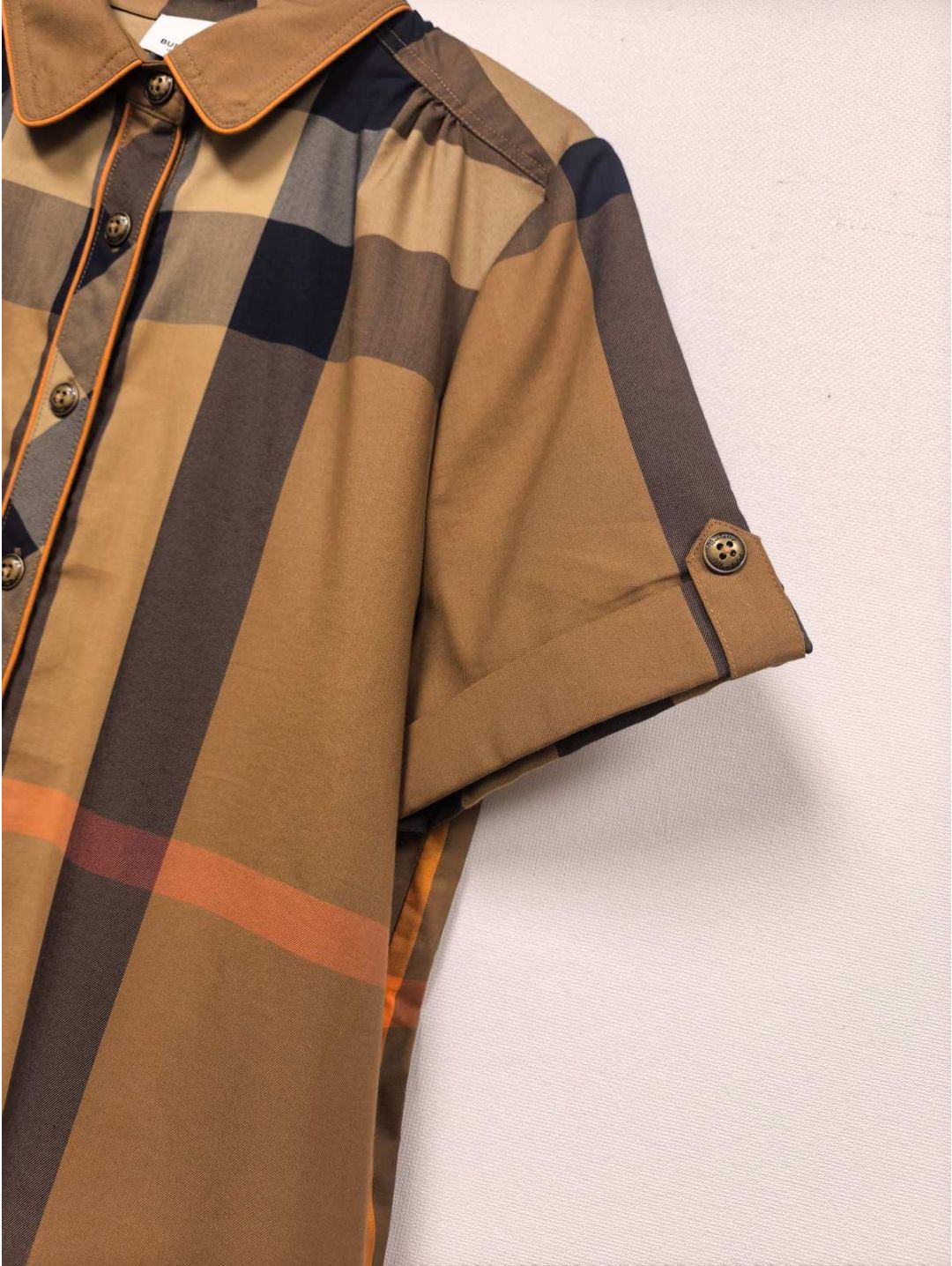 Burberry Plaid Button-Front Dress in Multicolor