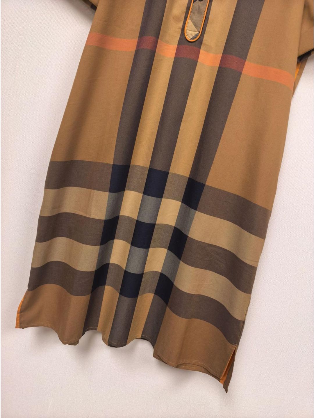 Burberry Plaid Button-Front Dress in Multicolor