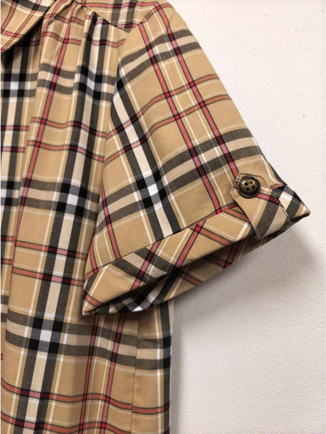 Burberry Plaid Button-Front Dress in Multicolor