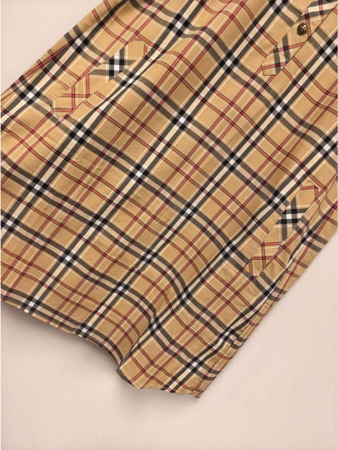 Burberry Plaid Button-Front Dress in Multicolor