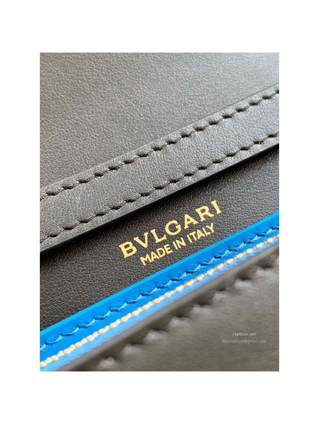 Bvlgari Infinitum Logo Chain Wallet Black Calfskin