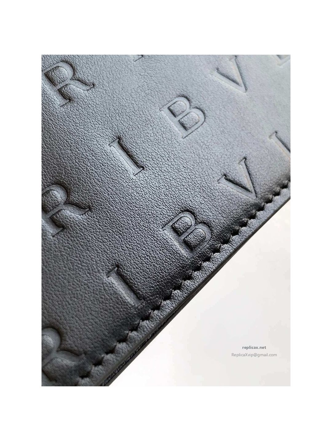 Bvlgari Infinitum Logo Chain Wallet Black Calfskin