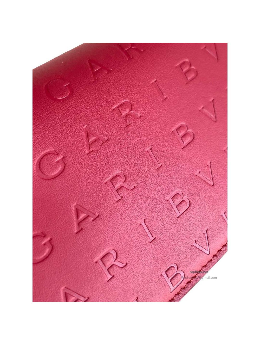 Bvlgari Infinitum Logo Chain Wallet Spinel Pink Calfskin