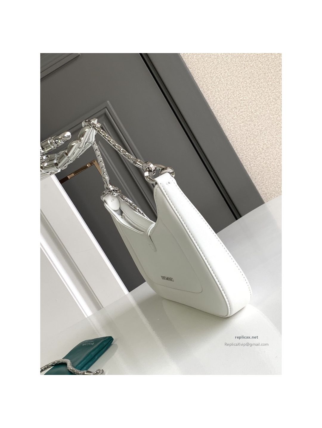 Bvlgari Serpenti Baia Small Shoulder Bag Diamond White Urban Calfskin
