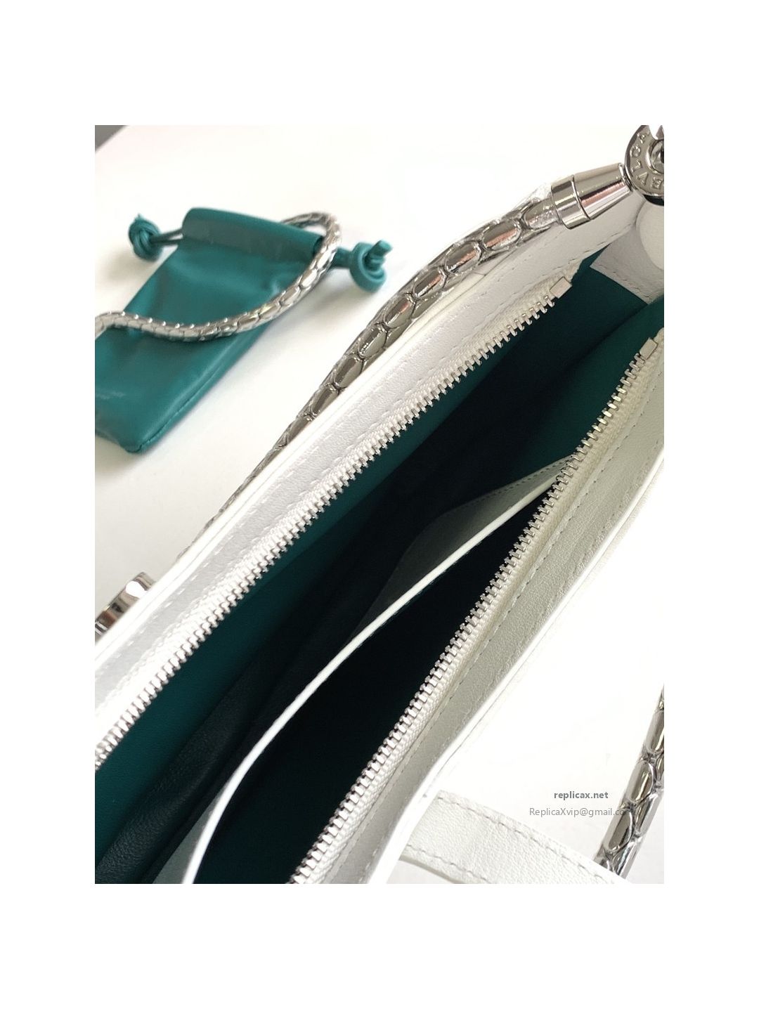 Bvlgari Serpenti Baia Small Shoulder Bag Diamond White Urban Calfskin