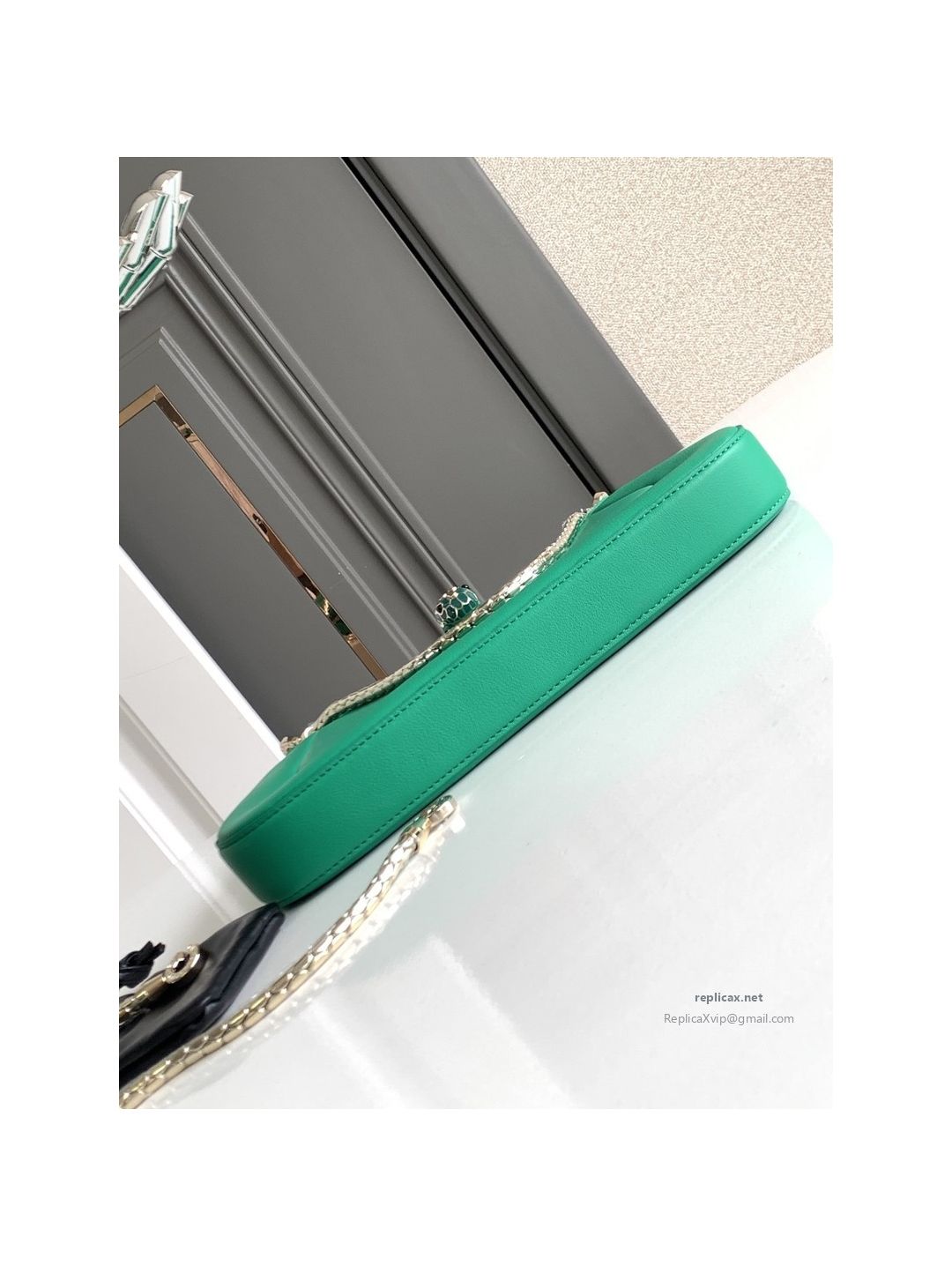 Bvlgari Serpenti Baia Small Shoulder Bag Emerald Green Urban Calfskin