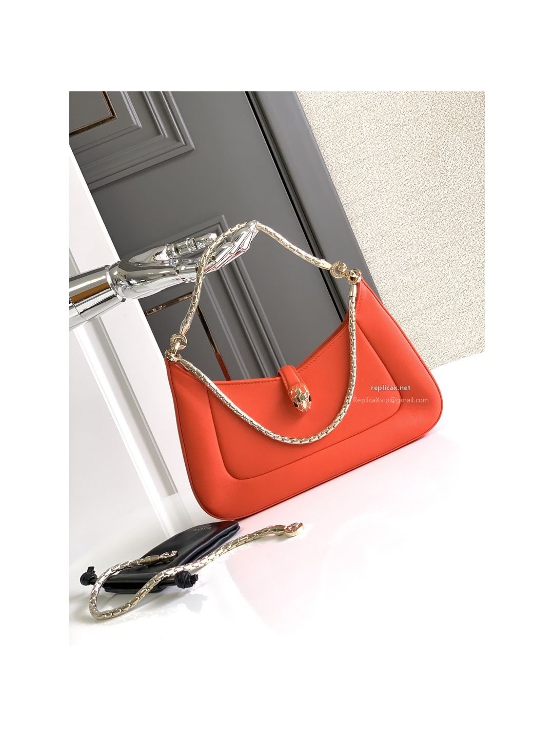 Bvlgari Serpenti Baia Small Shoulder Bag Orange Urban Calfskin