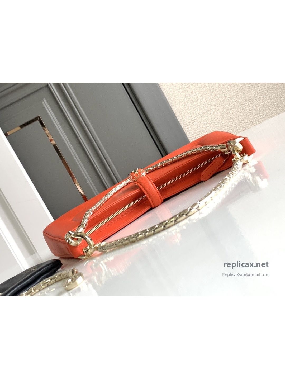Bvlgari Serpenti Baia Small Shoulder Bag Orange Urban Calfskin