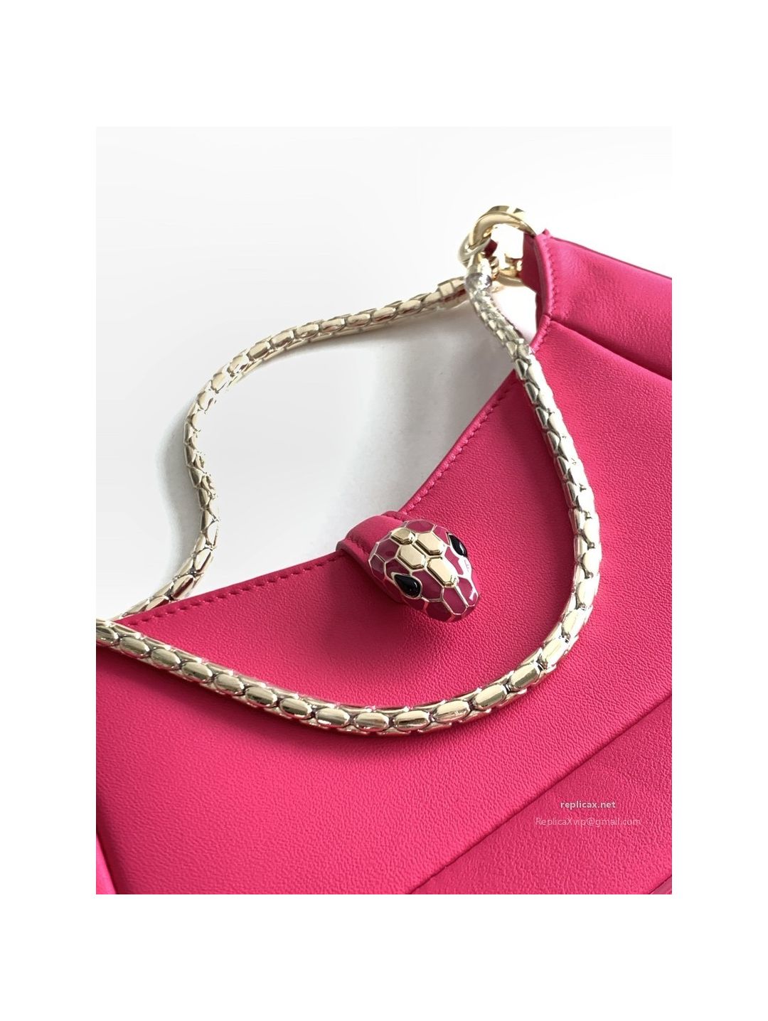 Bvlgari Serpenti Baia Small Shoulder Bag Rose Red Urban Calfskin
