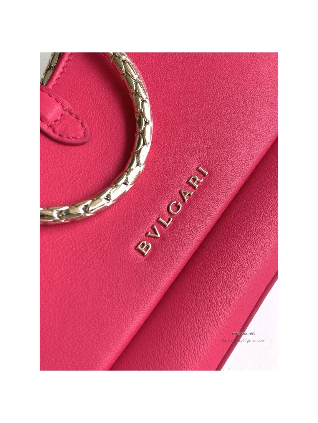 Bvlgari Serpenti Baia Small Shoulder Bag Rose Red Urban Calfskin