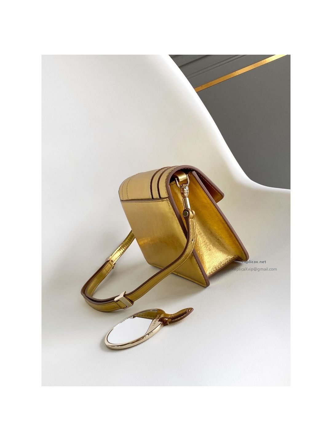 Bvlgari Serpenti Forever East-West Small Shoulder Bag Deep Gold Textured Calfskin