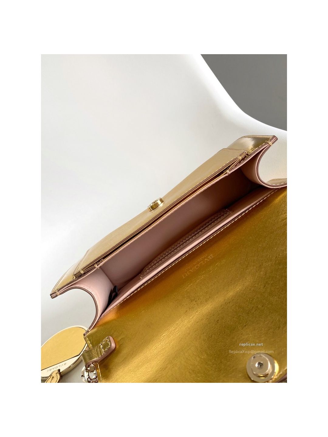 Bvlgari Serpenti Forever East-West Small Shoulder Bag Deep Gold Textured Calfskin