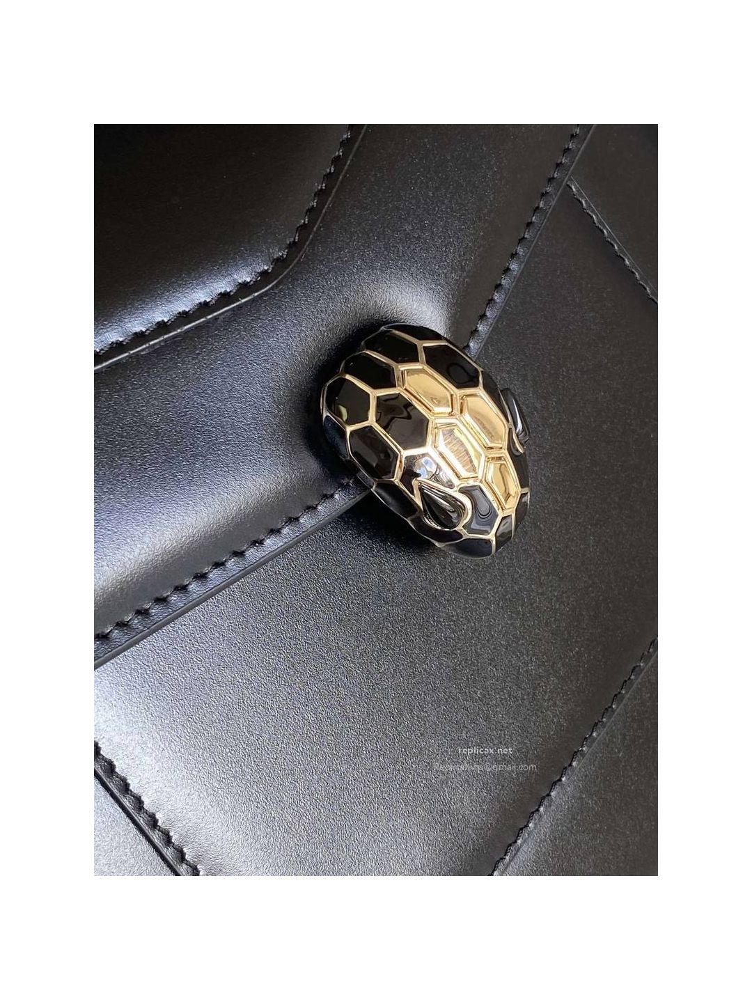 Bvlgari Serpenti Forever Medium Top Handle Bag Black Calfskin