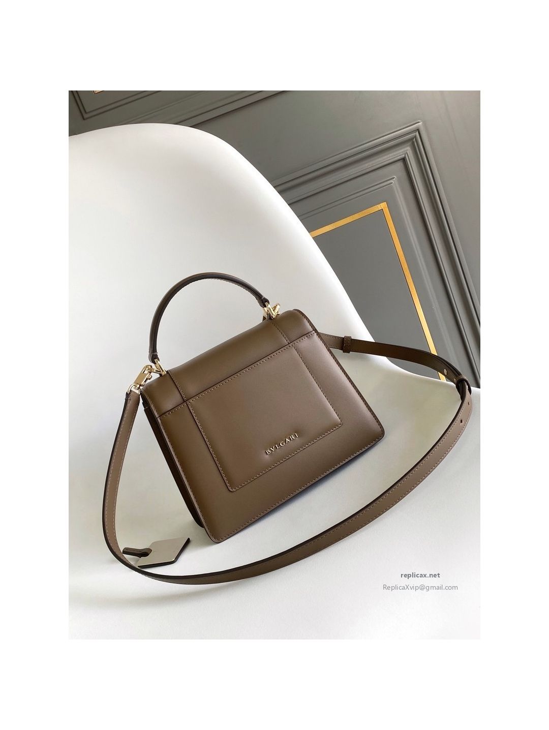 Bvlgari Serpenti Forever Medium Top Handle Bag Brown Calfskin