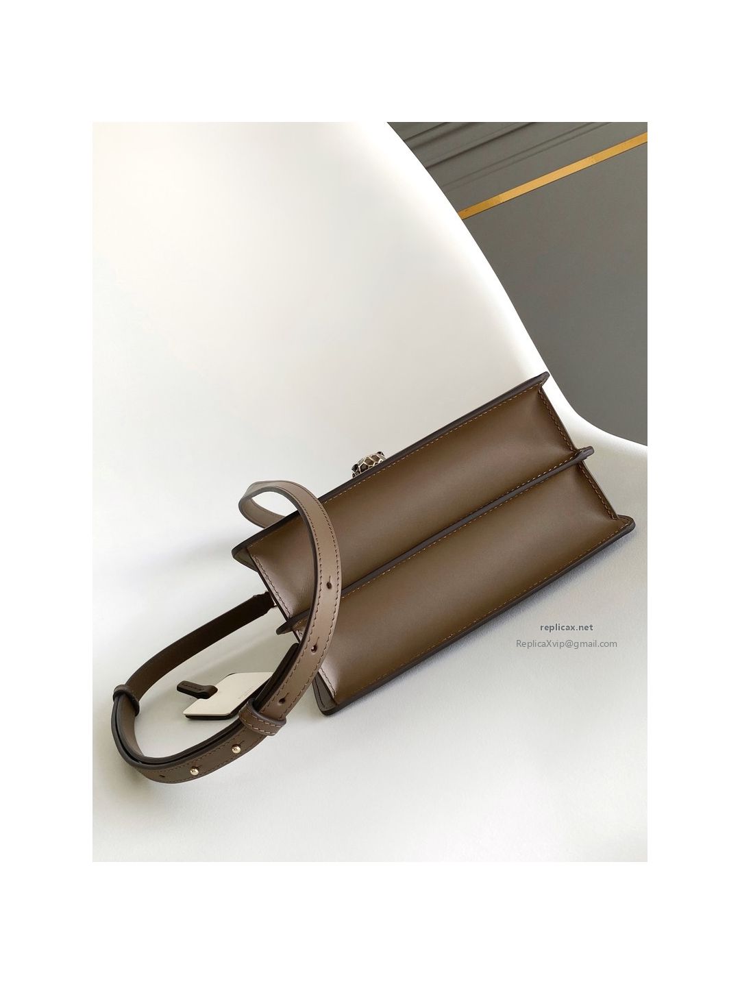 Bvlgari Serpenti Forever Medium Top Handle Bag Brown Calfskin