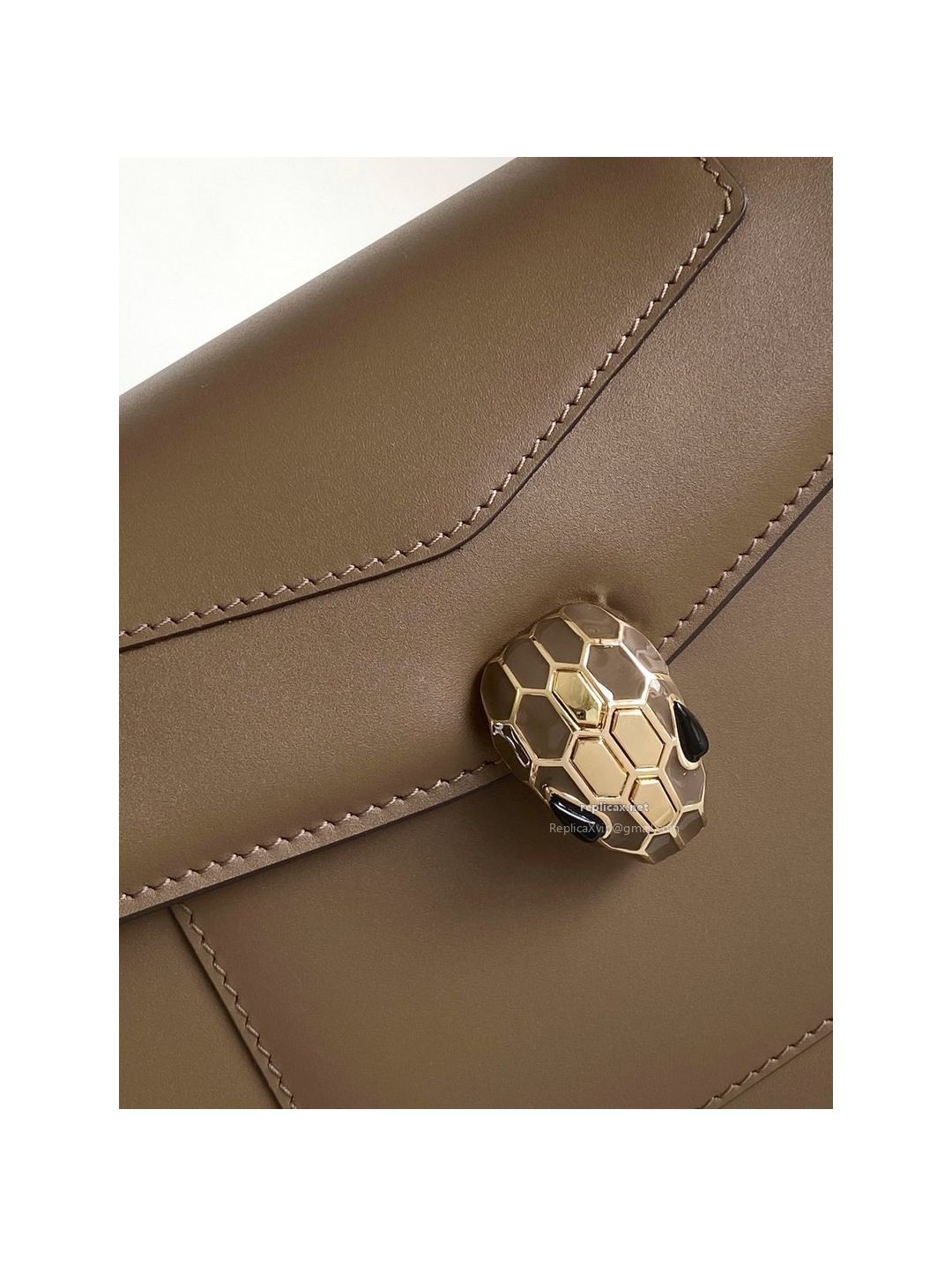 Bvlgari Serpenti Forever Medium Top Handle Bag Brown Calfskin